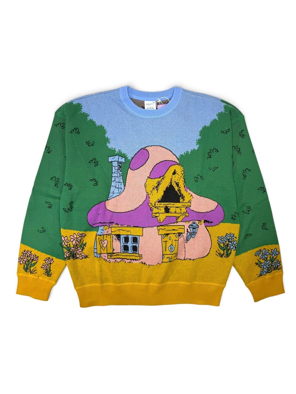 FENTY x PUMA Smurfs Oversized Knit Sweater $190 Rihanna Smurfette Size XL - Picture 9 of 9